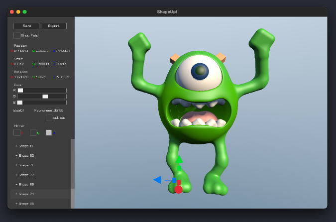 ShapeUp with a monster model