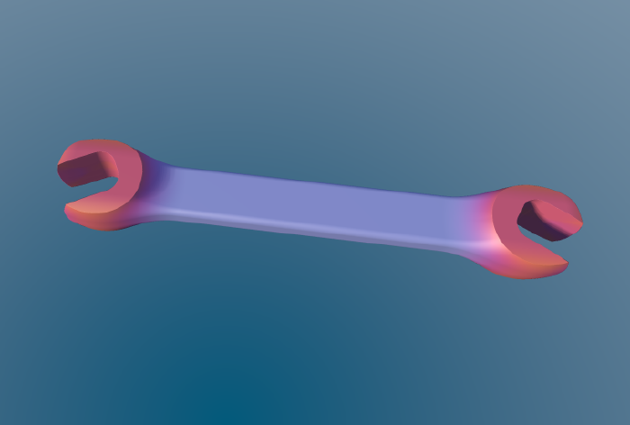 a model of a wrench in ShapeUp